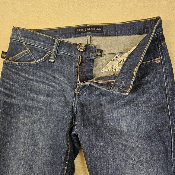 ROCK REPUBLIC Jeans Women's Size 6 Kashmiere Crop Skinny Ankle Blue Distressed - Picture 11 of 14